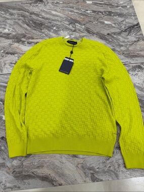 Louis Vuitton Men’s Neon Lime Checkered Crewneck Sweater LVSE DAMIER SIGNATURE